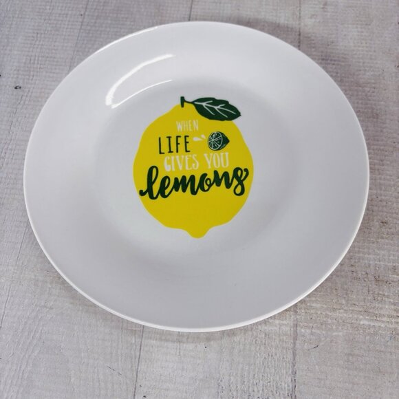 Old East Main WHEN LIFE GIVES YOU LEMONS White Ceramic Salad Plates Set Of 6 NEW - Picture 6 of 16
